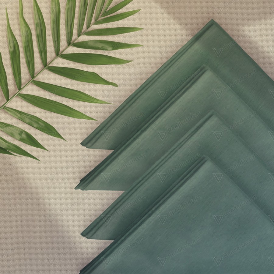  Žalios  tekstilinės servetėlės