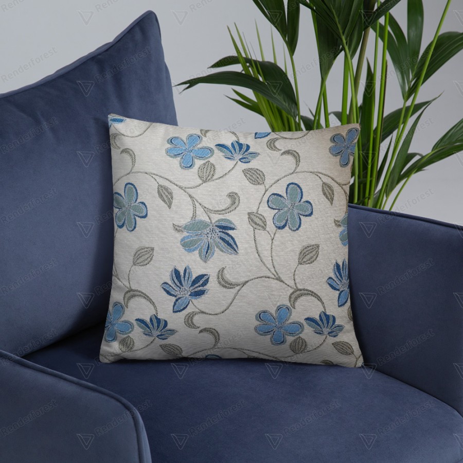 Dekoratyvinė pagalvė "Mėlynos gėlės"