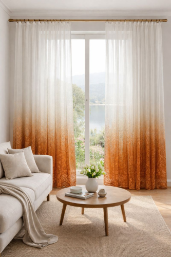 Dieninė užuolaida "Ombre gėlės 5 mtr"