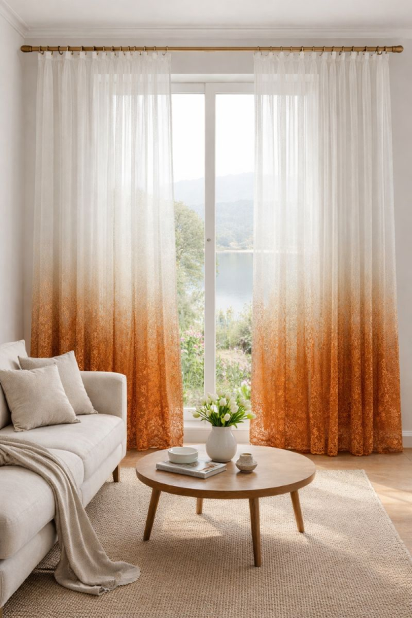 Dieninė užuolaida "Ombre gėlės 5 mtr"