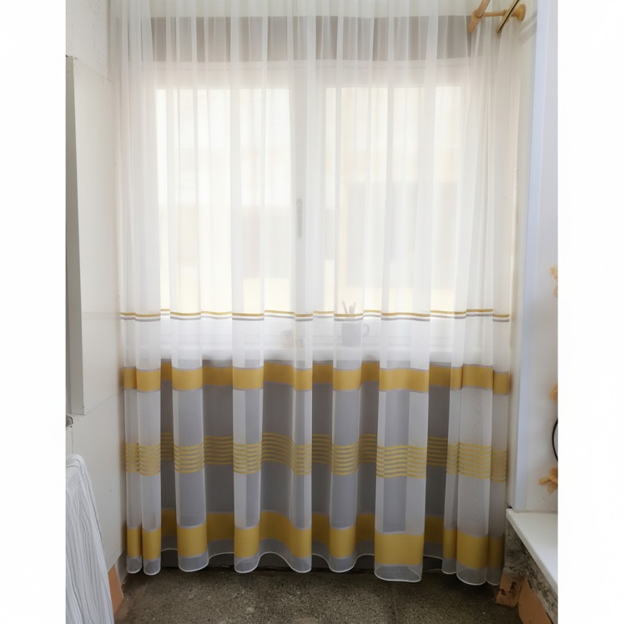 Dieninė užuolaida su geltonomis juostomis 5 m pločio