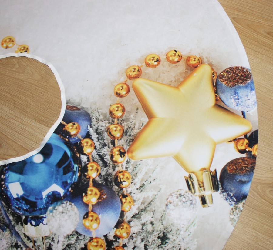 Kalėdinis kilimėlis sijonas "Mėlyni burbulai"