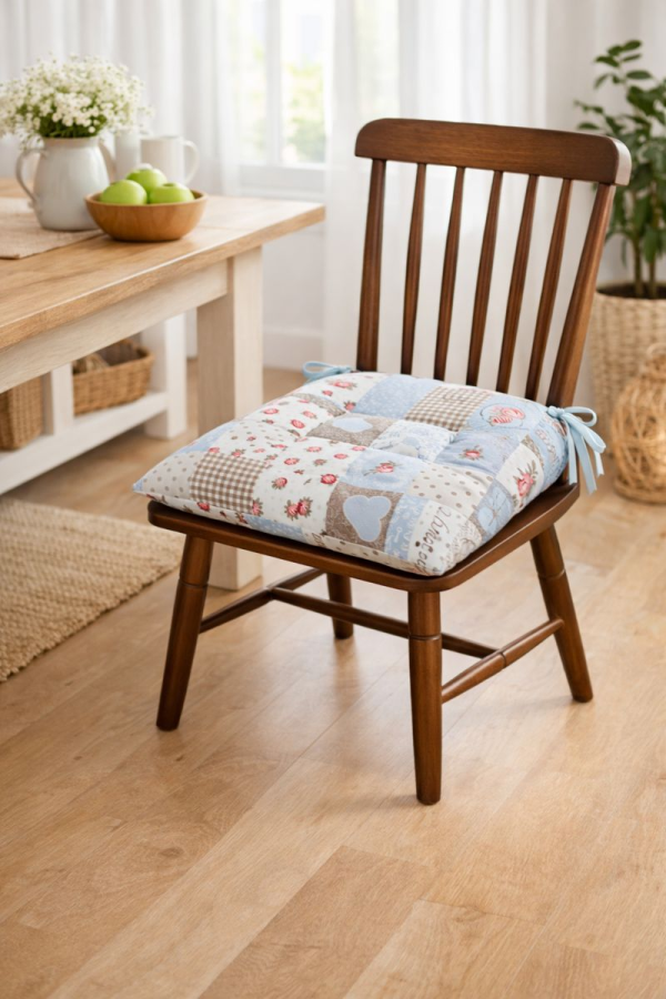 Kėdės pagalvėlė "Mėlynos širdelės"