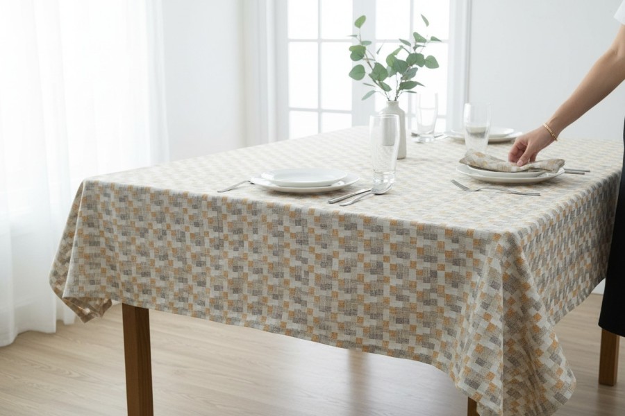 Staltiesė apvali "Kvadratukai margi" Staltiesė apvali "Kvadratukai margi"