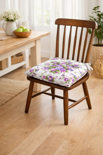 Kėdės pagalvėlė "Rožės violetinės"