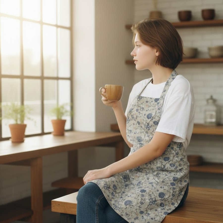 Prijuostė "Mėlynos gėlės" Prijuostė "Mėlynos gėlės"