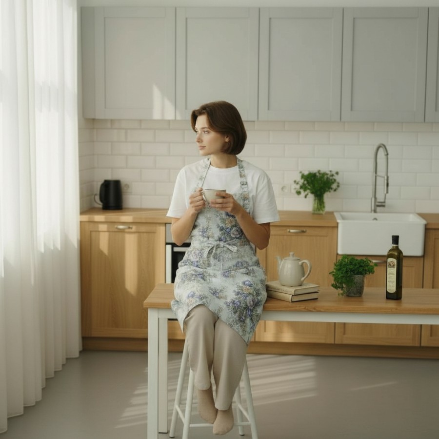 Prijuostė "Mėlynos rožės" Prijuostė "Mėlynos rožės"