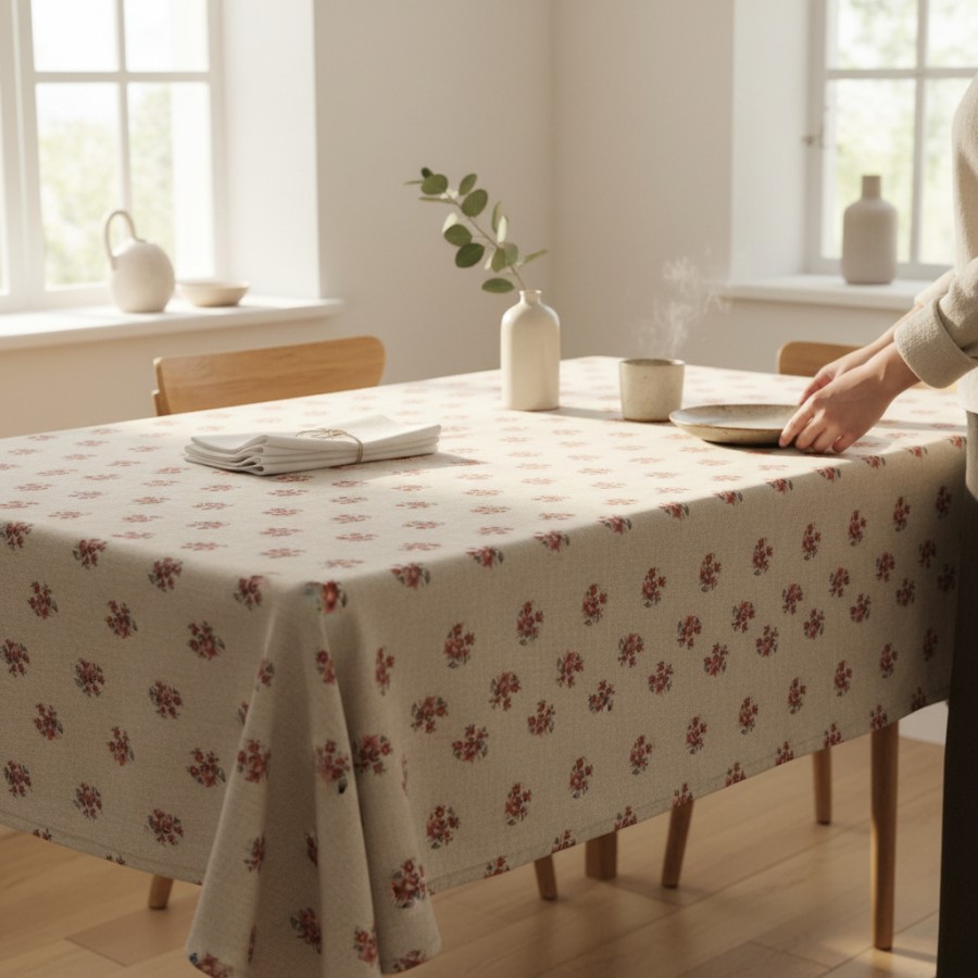 Staltiesė su rožytėmis